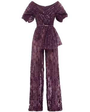 Saiid Kobeisy Mono Con Lentejuelas - Morado