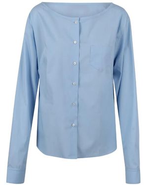 N°21 Boat-Neck Button-Up Blouse - Blue