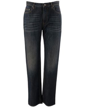 Burberry Washed-Finish Logo-Patch Jeans - Blue