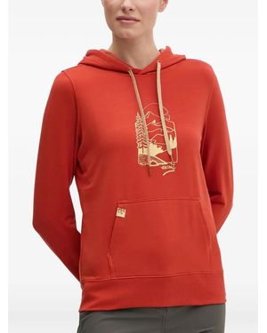 Viking Panaka Graphic-Print Drawstring Hoodie - Red
