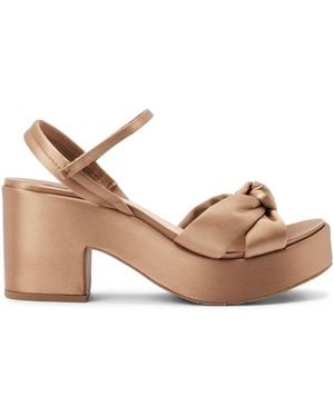 Pedro Garcia 75Mm Leather Sandals - Natural