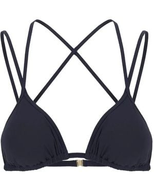 MAISON ANANA Cross-Strap Triangle Bikini Top - Blue