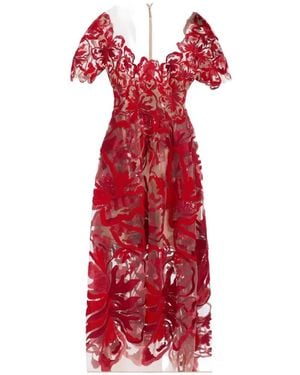 Elie Saab Midikleid Mit Pailletten - Rot