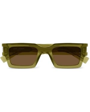Saint Laurent Sl 572 Rectangle-Frame Sunglasses - Green