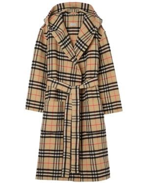 Burberry Albornoz A Cuadros - Blanco
