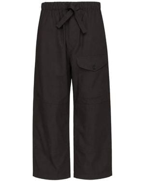 Comme des Garçons Drawstring-Waist Wide-Leg Pants - Black