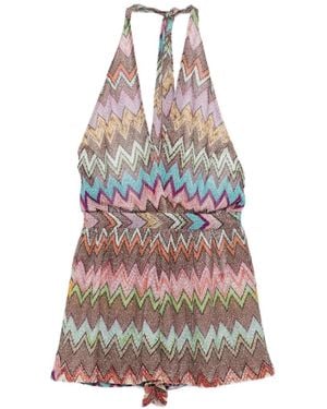Missoni Chevron V-Neck Playsuit - White