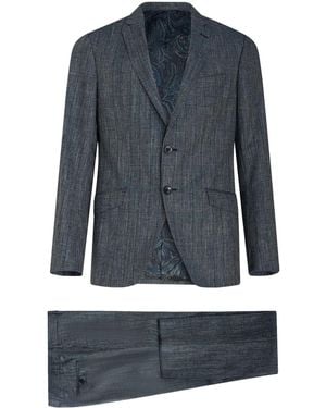 Etro Check-Pattern Single-Breasted Suit - Blue