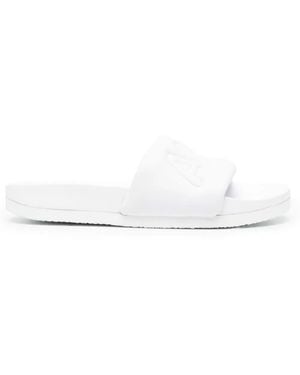 Ambush Quilted-Logo Leather Slides - White