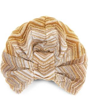 Missoni Sequin-Embellished Zigzag-Knit Beanie - Metallic