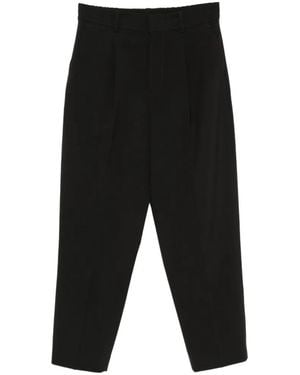 PT Torino Pleated Tapered-Leg Trousers - Black