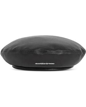 Manière De Voir Faux-Leather Beret - Grey