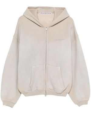 Alexander Wang Hoodie Verfraaid Met Kristallen - Wit