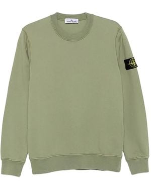 Stone Island Sweat En Coton À Patch Compass - Vert