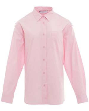 Pushbutton Cut-Out Detail Shirt - Pink