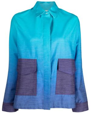 Bambah Gradient-Effect Linen Shirt - Blue