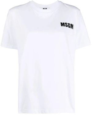 MSGM T-Shirt Con Stampa - Bianco