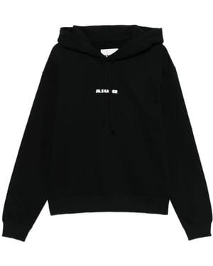 Jil Sander Logo-Print Hoodie - Black