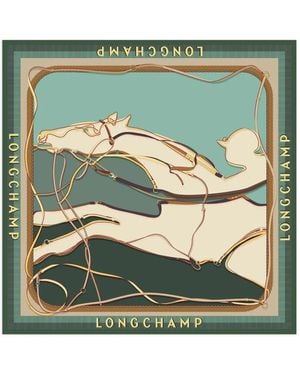 Longchamp Fular de seda con estampado A Toute Allure - Verde
