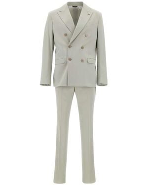 Manuel Ritz Double-Breasted Suit - Grey