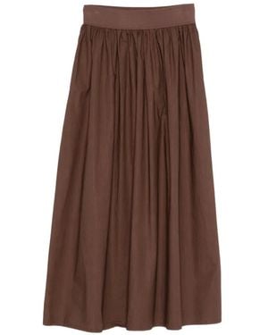 ROSSO35 Elasticated Midi Skirt - Brown