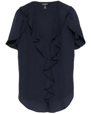 Ralph Lauren ラッフルディテール ブラウス - ブルー