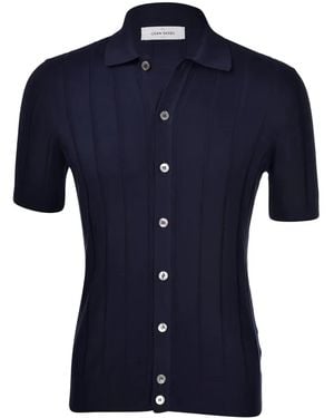 Gran Sasso Buttoned Short-Sleeve Shirt - Blue