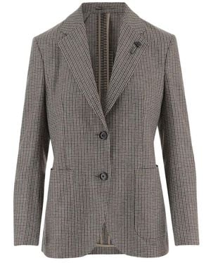 Lardini Blazer Con Motivo Pied De Poule - Gris