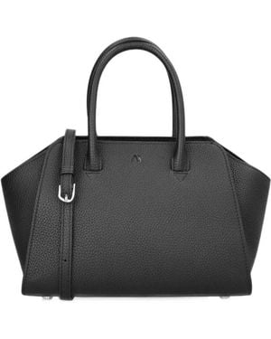 Kaai Mini Voyager Grained Leather Tote Bag - Black