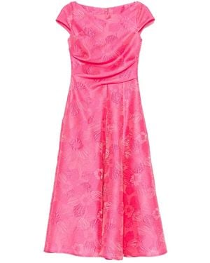 Talbot Runhof Kleid Mit Blumenstickerei - Pink