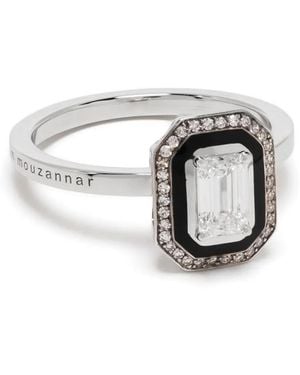 Selim Mouzannar 18Kt Weißgoldring Mit Diamanten Und Emaille - Mettallic