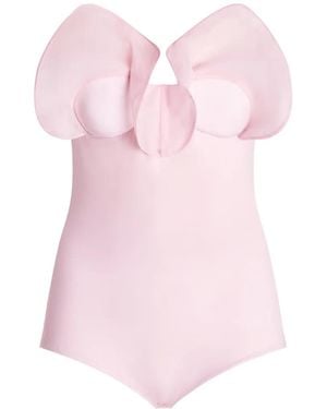 Genny Bustier-Effect Ruffled Strapless Bodysuit - Pink