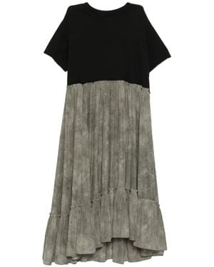 Y's Yohji Yamamoto Pleated Ruffled Dress - Grey