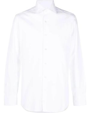 Barba Napoli Long-Sleeve Poplin Shirt - White