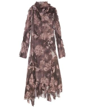 DIESEL Asymmetric Midi Dress - Brown