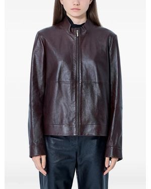 Max Mara Veste De Moto En Cuir - Blue