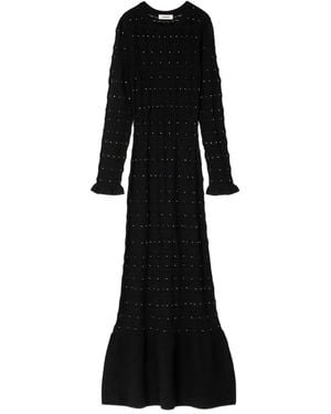 Sandro Rhinestone-Embellishments Maxi Dress - Black