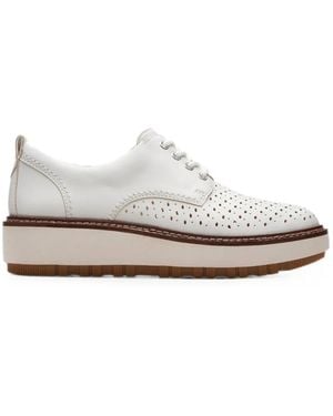 Clarks Orianna Move Perforated-Leather Derby Shoes - White
