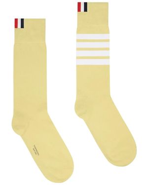 Thom Browne ストライプ靴下 - イエロー