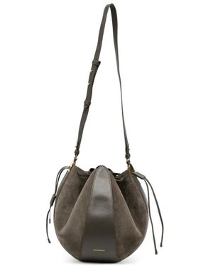 Coccinelle Boom Panelled Suede Shoulder Bag - Grey