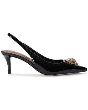 Kurt Geiger Patent Leather Belgravia Slingback Court Shoes - Black
