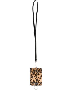 Dolce & Gabbana Leopard-Print Leather Card Holder - Yellow