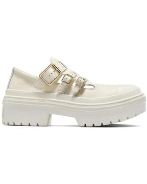 Converse Buckle-Strap Cut-Out Sneakers - White