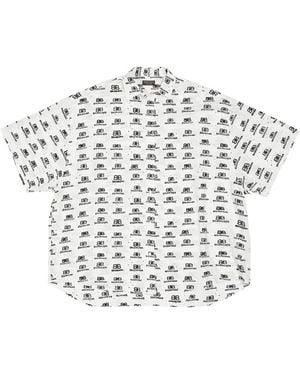 Balenciaga Monogram-Pattern Print Shirt - White