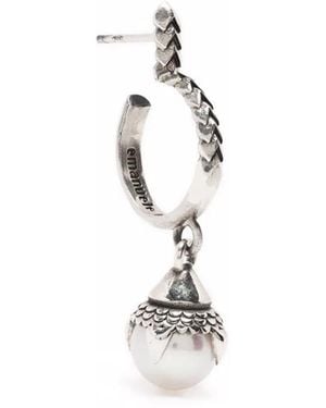 Emanuele Bicocchi Pearl Hoop Earring - White