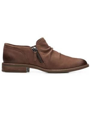Clarks Camzin Pace Ruched Leather Loafers - Brown