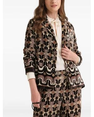 Maliparmi Long-Sleeve Patterned Blazer - Black