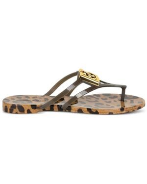 Dolce & Gabbana Leopard-Print Sandals - Brown