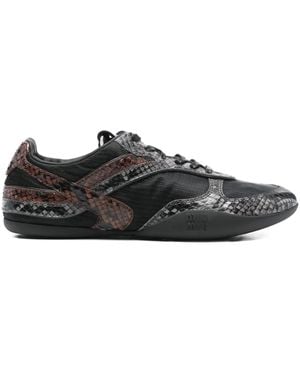 Miu Miu Snakeskin Panelled Trainers - Black