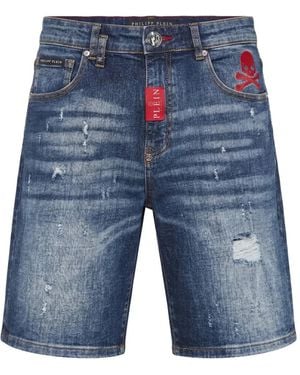 Philipp Plein Denim Formentera Shorts Basics - Blue